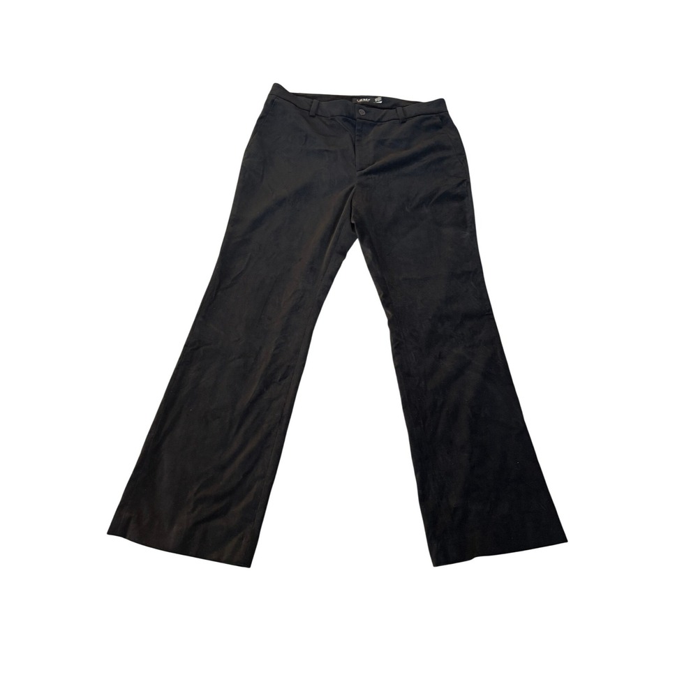 Lauren Ralph Lauren Women SZ 14 Black Velvet‎ Stretch  Boot Trouser Pants